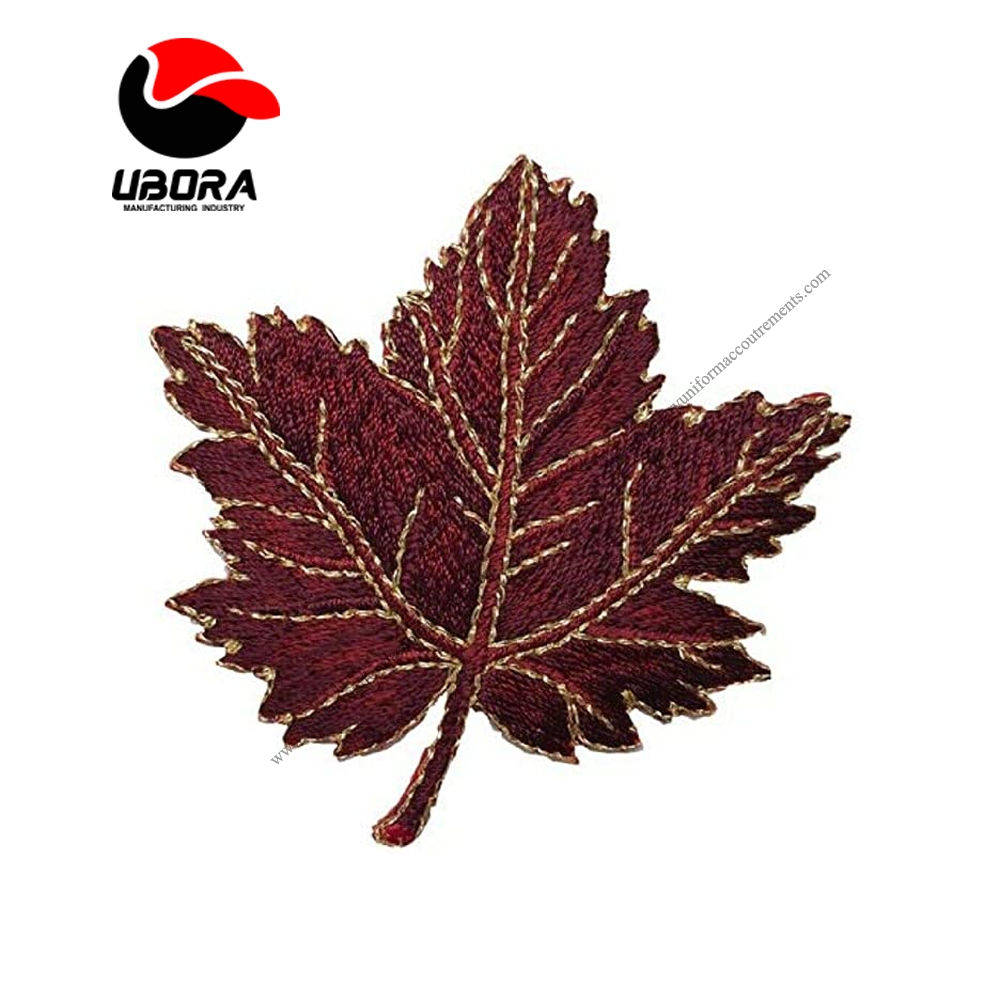 Spk Art Autumn Fall Leaf Dark Maple Leaf  Embroidery Applique Iron On Patch, Sew on Patches Badge 